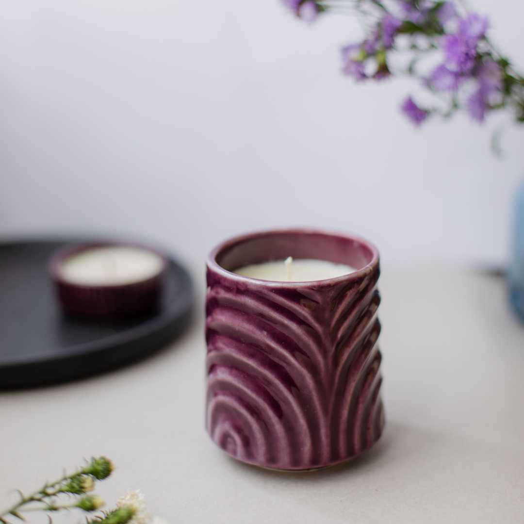 Amber Astonishing Ceramic Glass Scented Candle Amalfiee Ceramics