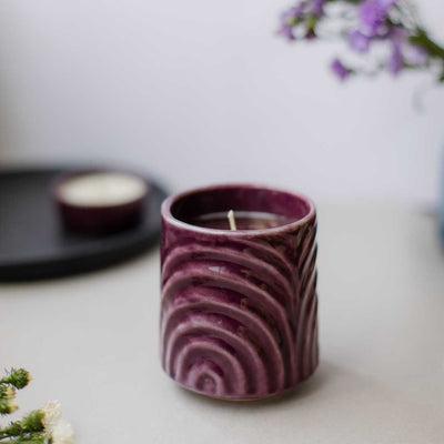 Amber Astonishing Ceramic Glass Scented Candle Amalfiee Ceramics