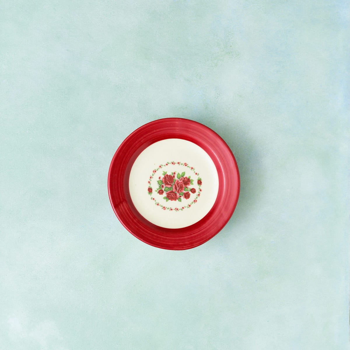 Floral Whispers in Red Wall Decor Ceramics Plate Small