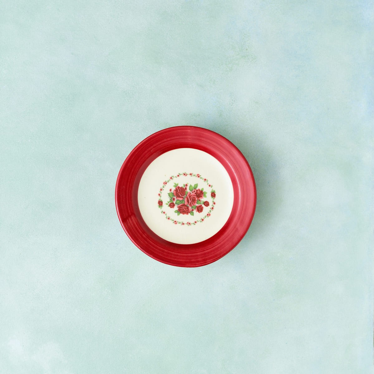 Floral Whispers in Red Wall Decor Ceramics Plate Sets