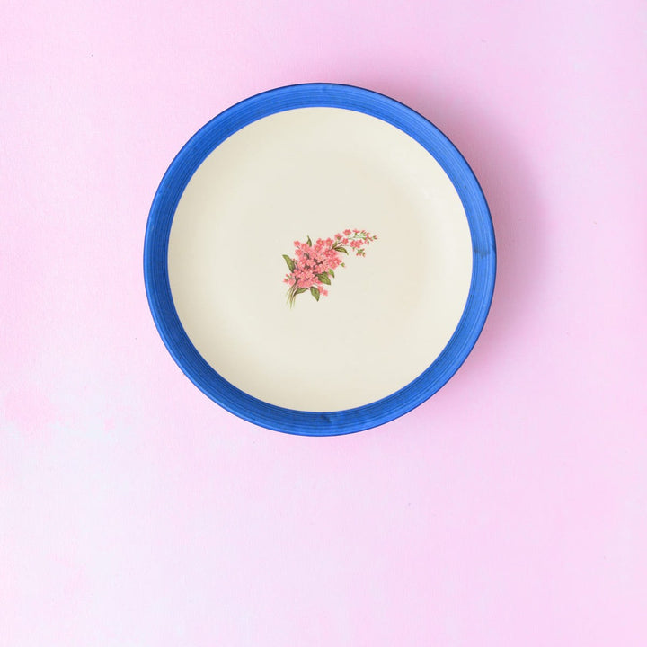 Floral Whispers in Blue Wall Decor Ceramics Plate Big