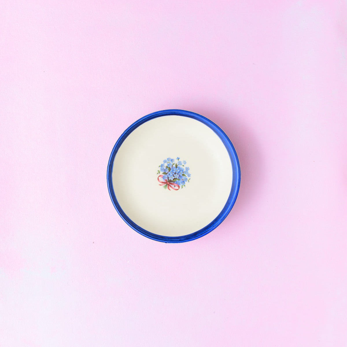 Floral Whispers in Blue Wall Decor Ceramics Plate Small