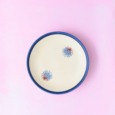 Floral Whispers in Blue Wall Decor Ceramics Plate Big