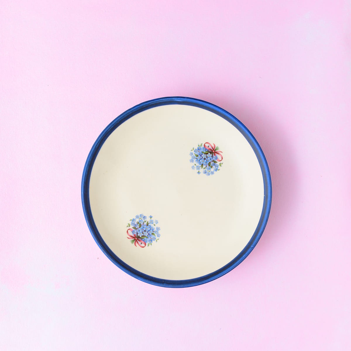 Floral Whispers in Blue Wall Decor Ceramics Plate Set of 3