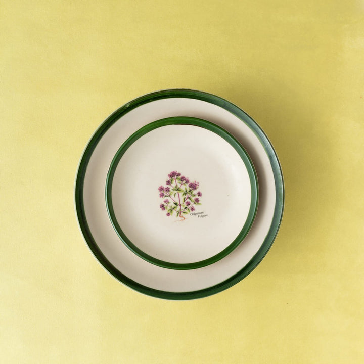 Floral Whispers in Green Wall Decor Ceramics Plate Small