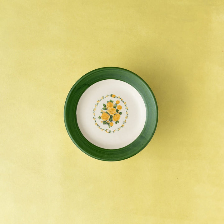 Floral Whispers in Green Wall Decor Ceramics Plate Set of 5