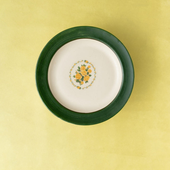 Floral Whispers in Green Wall Decor Ceramics Plate Set of 5