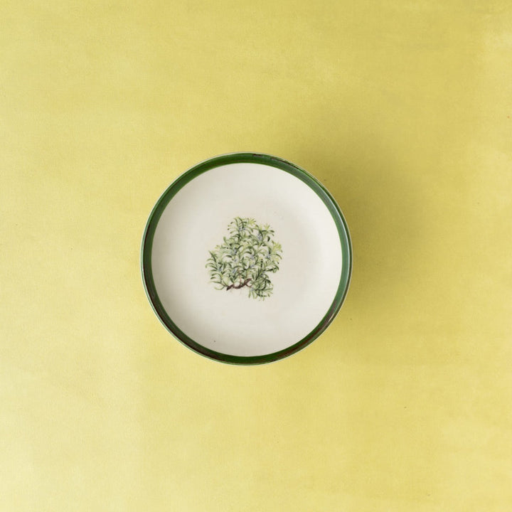 Floral Whispers in Green Wall Decor Ceramics Plate Set of 5
