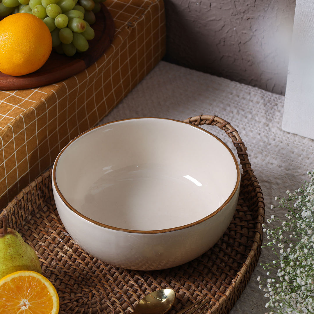 Noor Pure Gold 24K Ceramic Serving Bowl Large