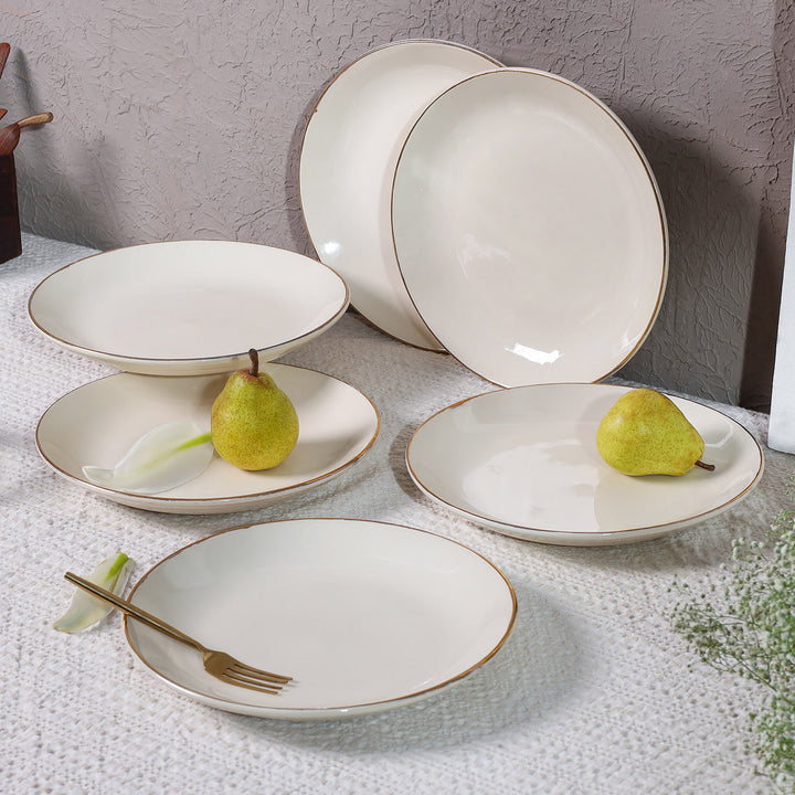 Noor Pure Gold 24K Ceramic Dinner Plates