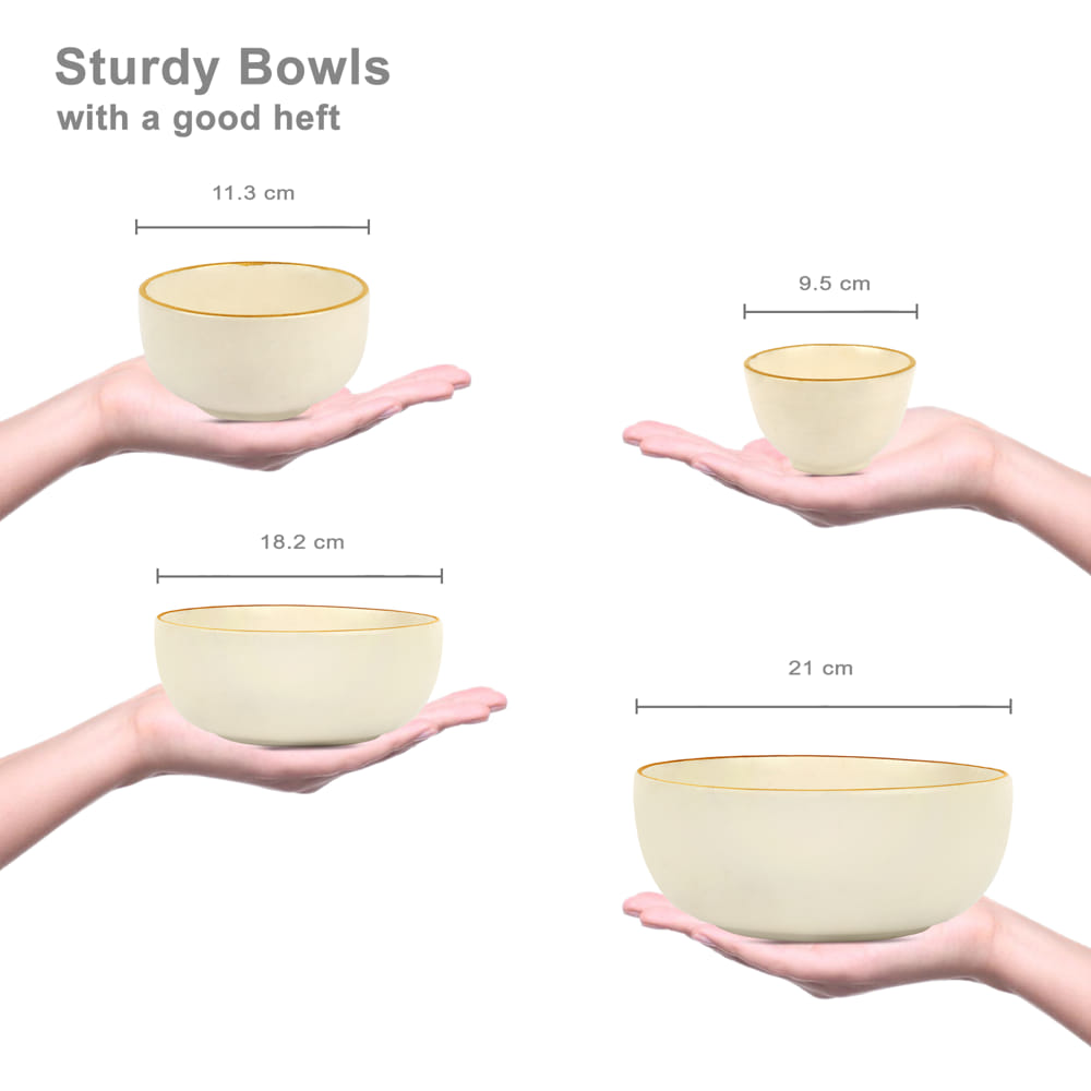 Zunair 24K Gold Ceramic Portion Bowls