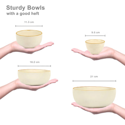 Zunair 24K Gold Ceramic Portion Bowls