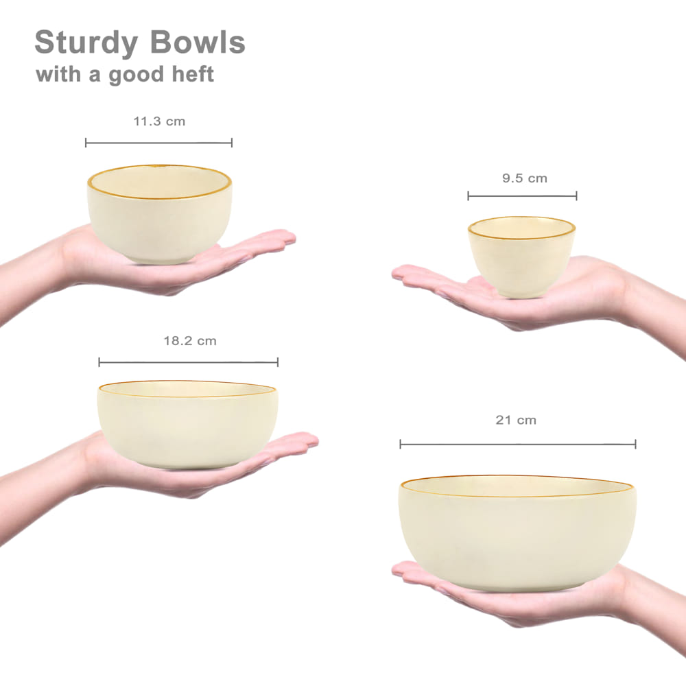 Zunair 24K Gold 7" Ceramic Serving Bowl