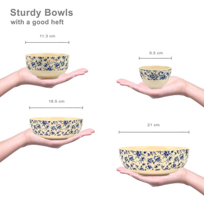 Neelambar Floral Ceramic Portion Bowls