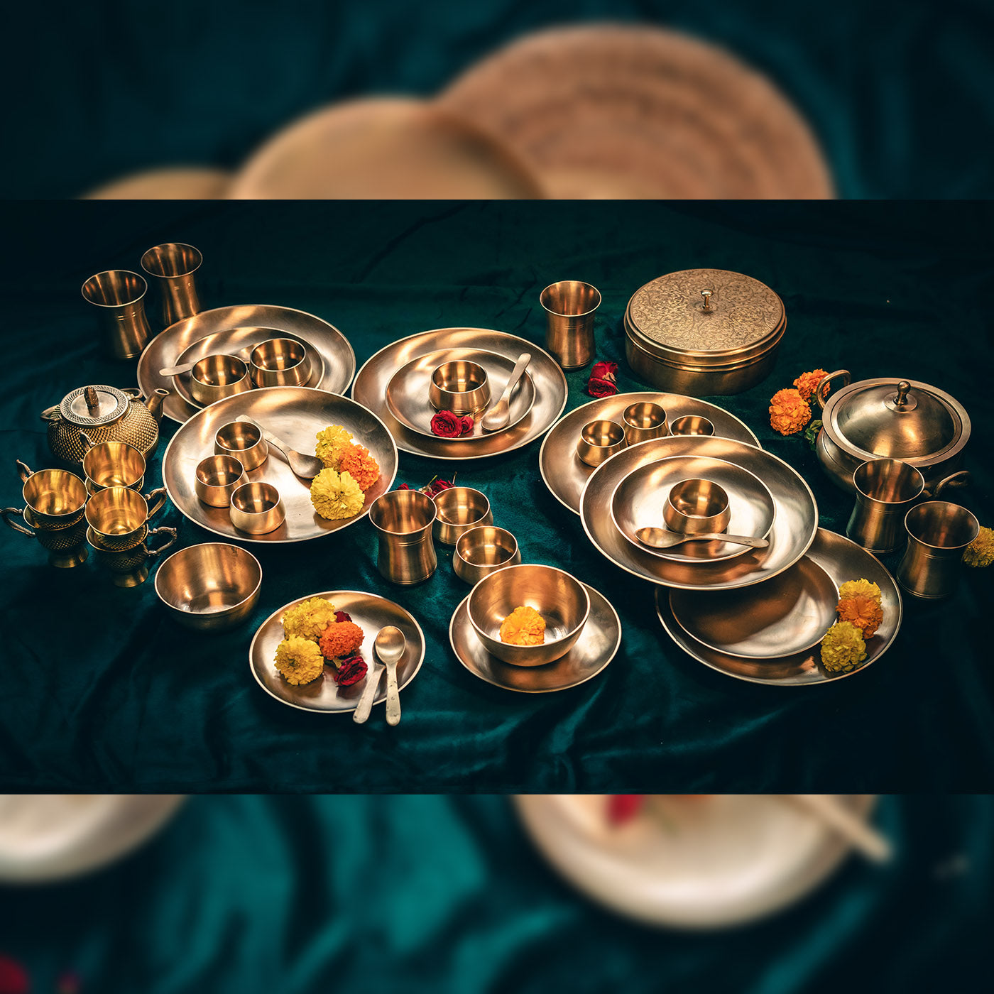 Kansa Premium Bronze Royal Dinner Set of 71pcs