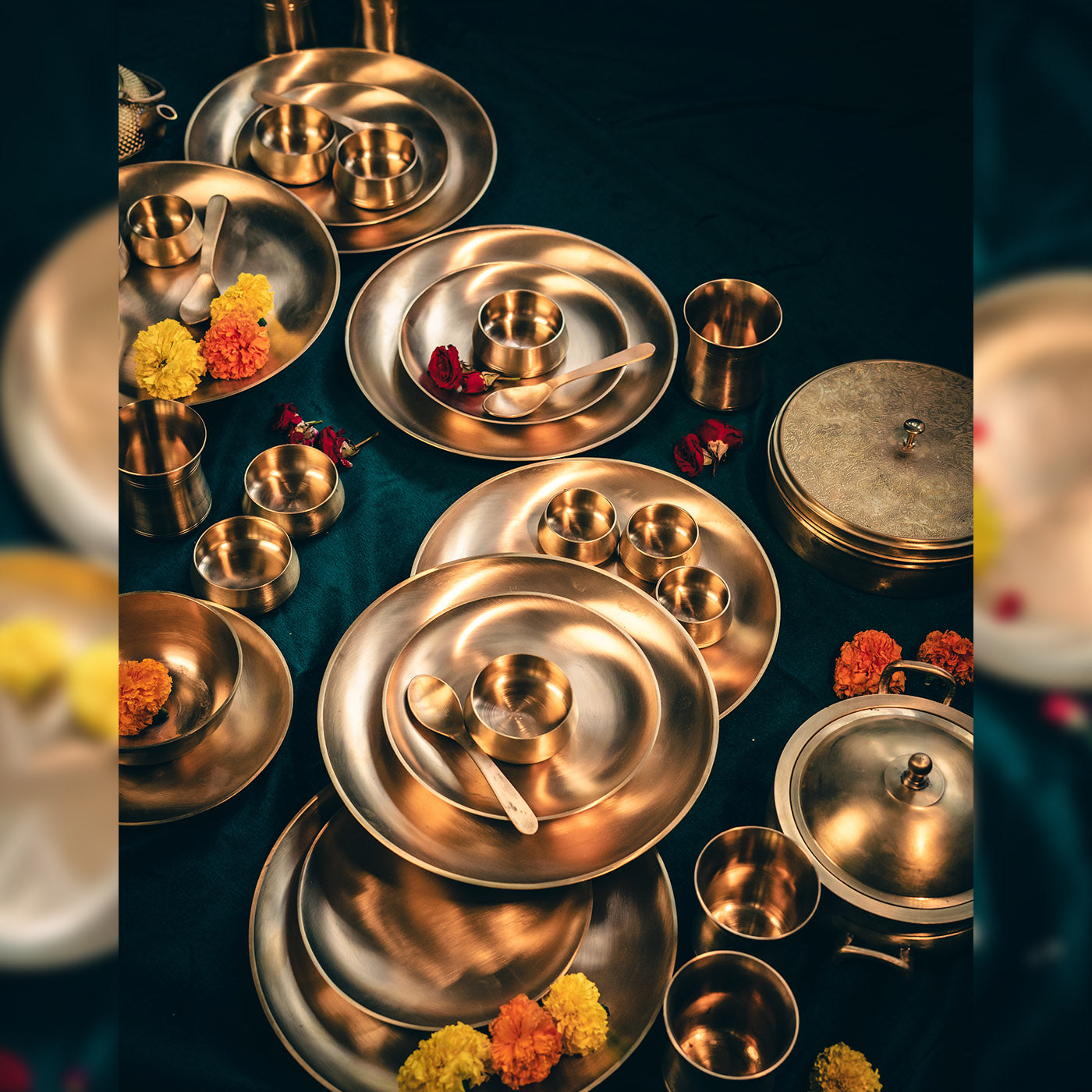 Kansa Premium Bronze Royal Dinner Set of 71pcs
