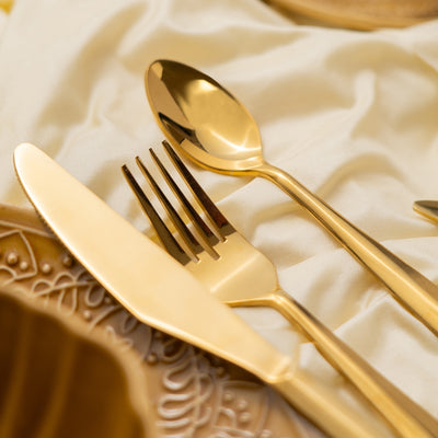 Hemang Gold Cutlery Set of 24pcs