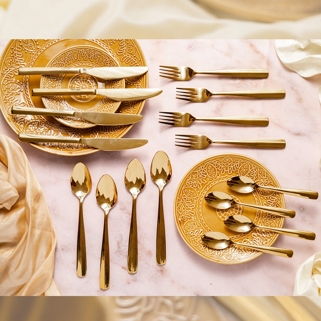 Hemang Gold Cutlery Set