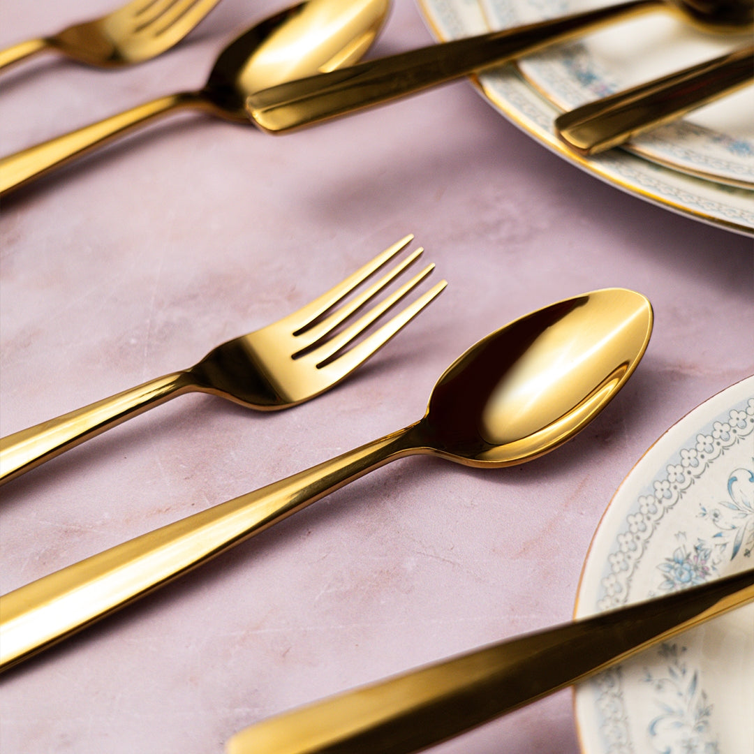 Hemang Gold Spoon &amp; Fork Set