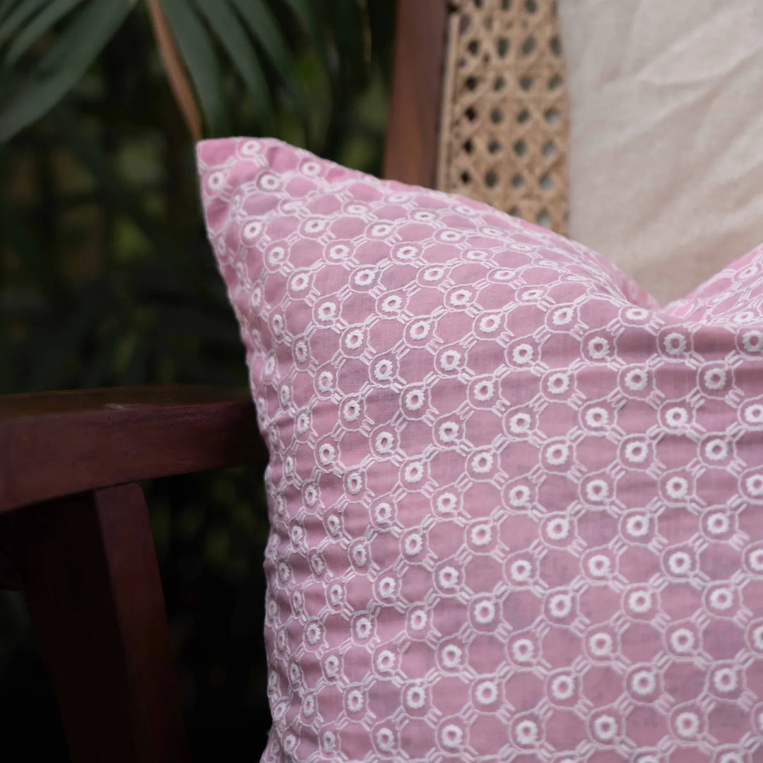 Gulzar Pastel Pink Floral Aashiyana Cushion Cover