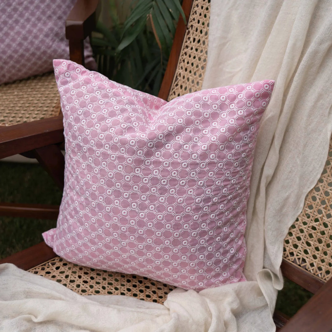 Gulzar Pastel Pink Floral Aashiyana Cushion Cover