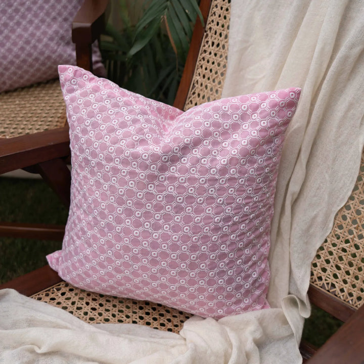 Gulzar Pastel Pink Floral Aashiyana Cushion Cover