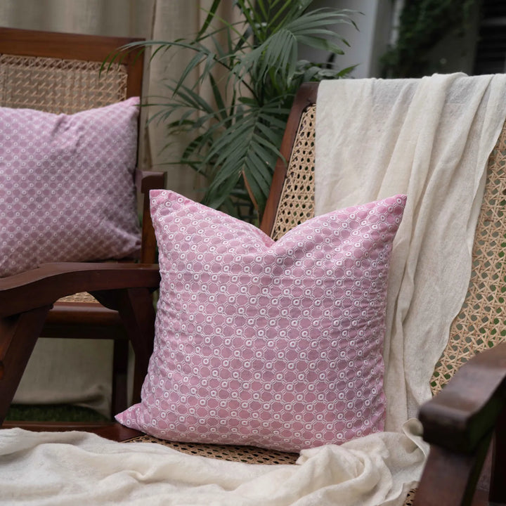 Gulzar Pastel Pink Floral Aashiyana Cushion Cover