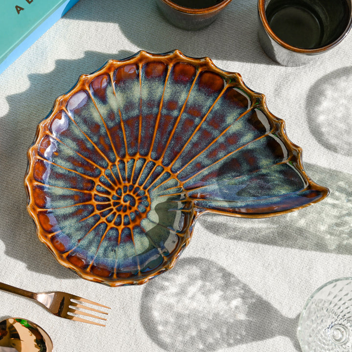 Navhara Shell Platter and Glasses Luxury Serveware Gift Box