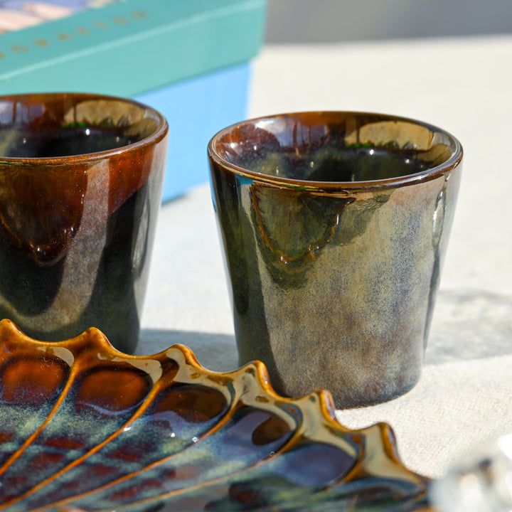 Navhara Shell Platter and Glasses Luxury Serveware Gift Box