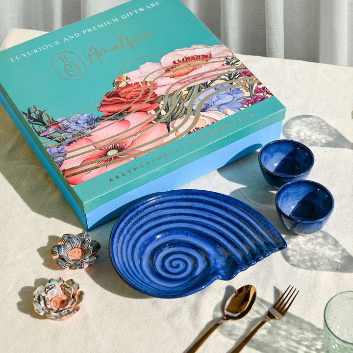 Saanjh Shell Platter and Bowls Luxury Serveware Gift Box