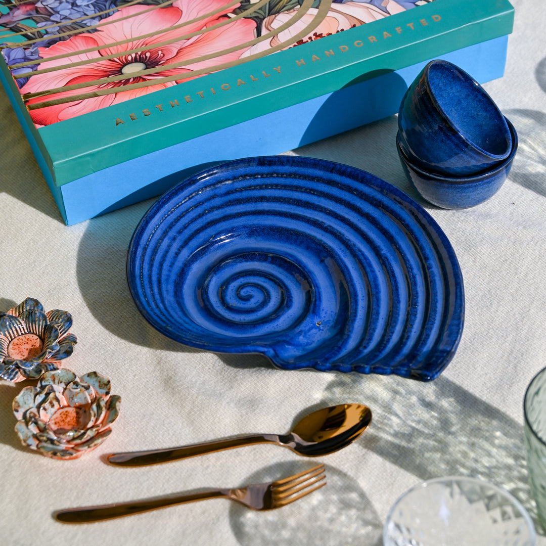 Saanjh Shell Platter and Bowls Luxury Serveware Gift Box