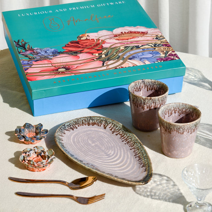 Sarvottam Platter and Glasses Luxury Serveware Gift Box