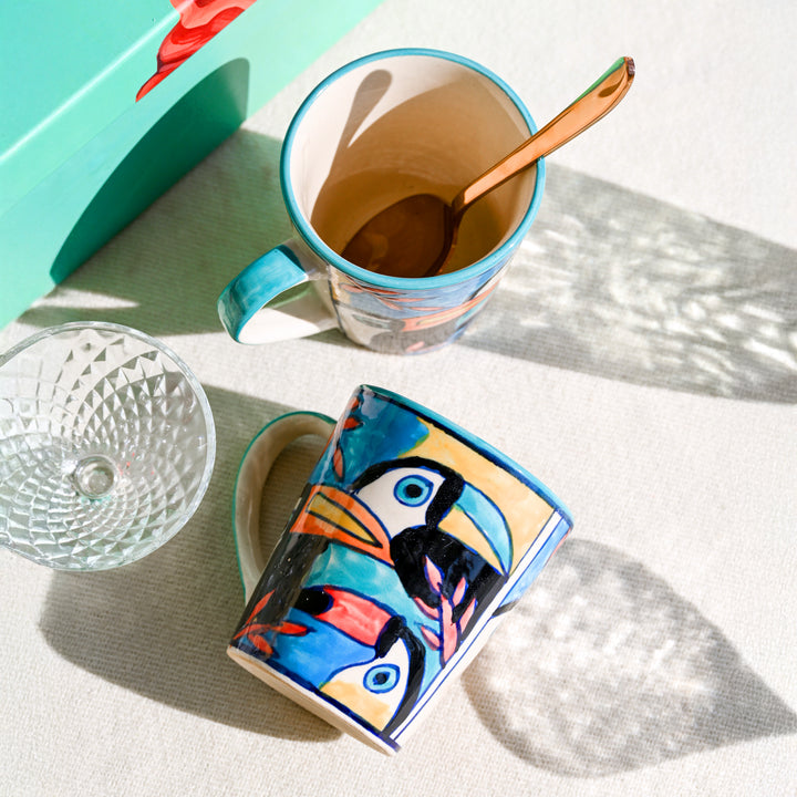 Tropical Bay Handpainted Premium Mugs Luxury Gift Set