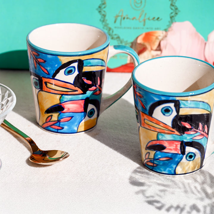 Tropical Bay Handpainted Premium Mugs Luxury Gift Set