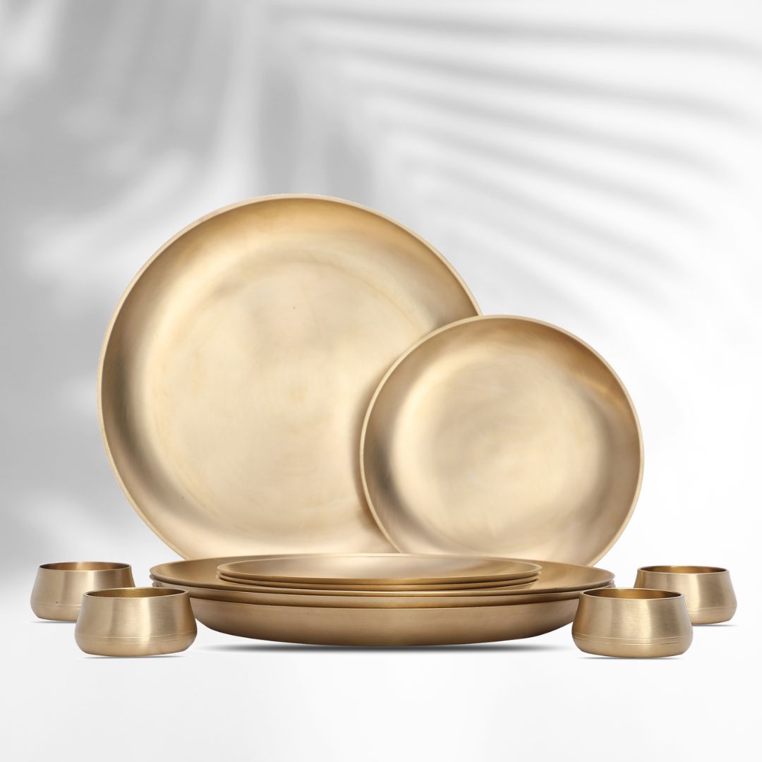 Kansa Premium Brassware Dinner Set of 12pcs