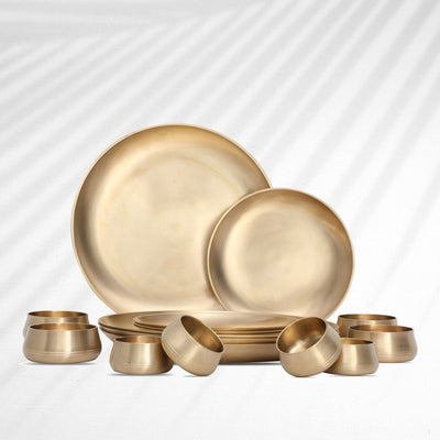 Kansa Premium Brassware Dinner Set of 16pcs