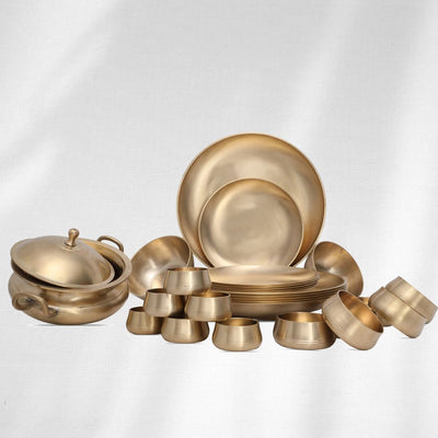 Kansa Premium Brassware Dinner Set of 28pcs
