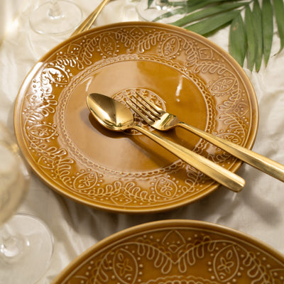 Sunlit Luxurious Ceramic Ceramic Dinner Set of 12 Pcs