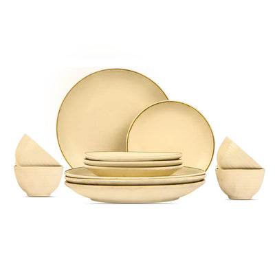 Zunair 24K Gold Ceramic Dinner Set of 12 pcs