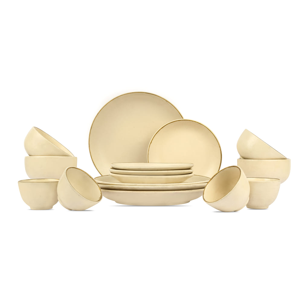 Zunair 24K Gold Ceramic Dinner Set of 16 pcs