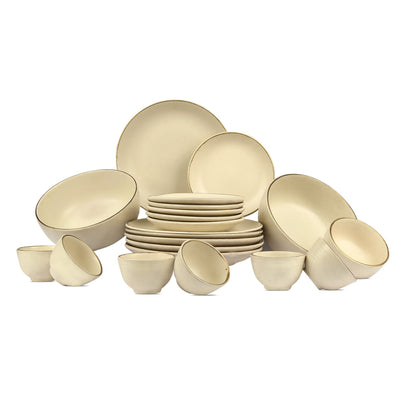 Zunair 24K Gold Ceramic Dinner Set of 21 pcs