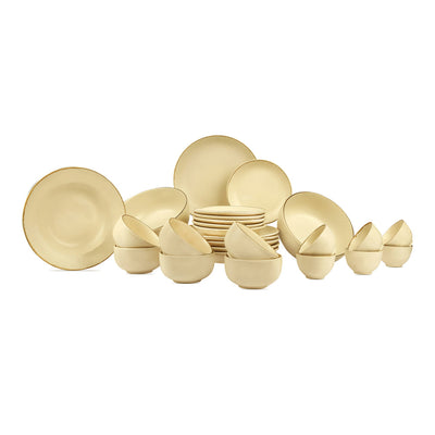 Zunair 24K Gold Ceramic Dinner Set of 28 pcs