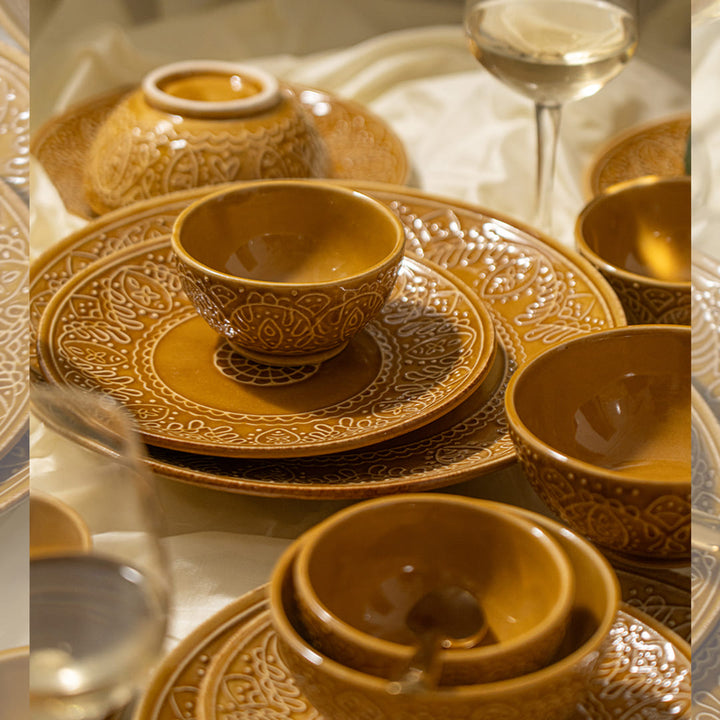 Sunlit Luxurious Ceramic Ceramic Dinner Set of 36 Pcs – Amalfiee