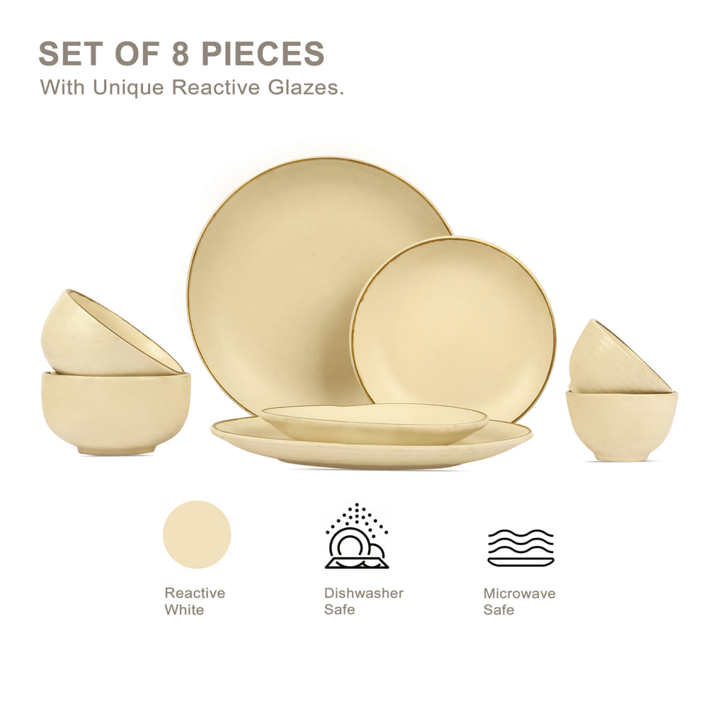 Zunair 24K Gold Ceramic Dinner Set of 8 pcs