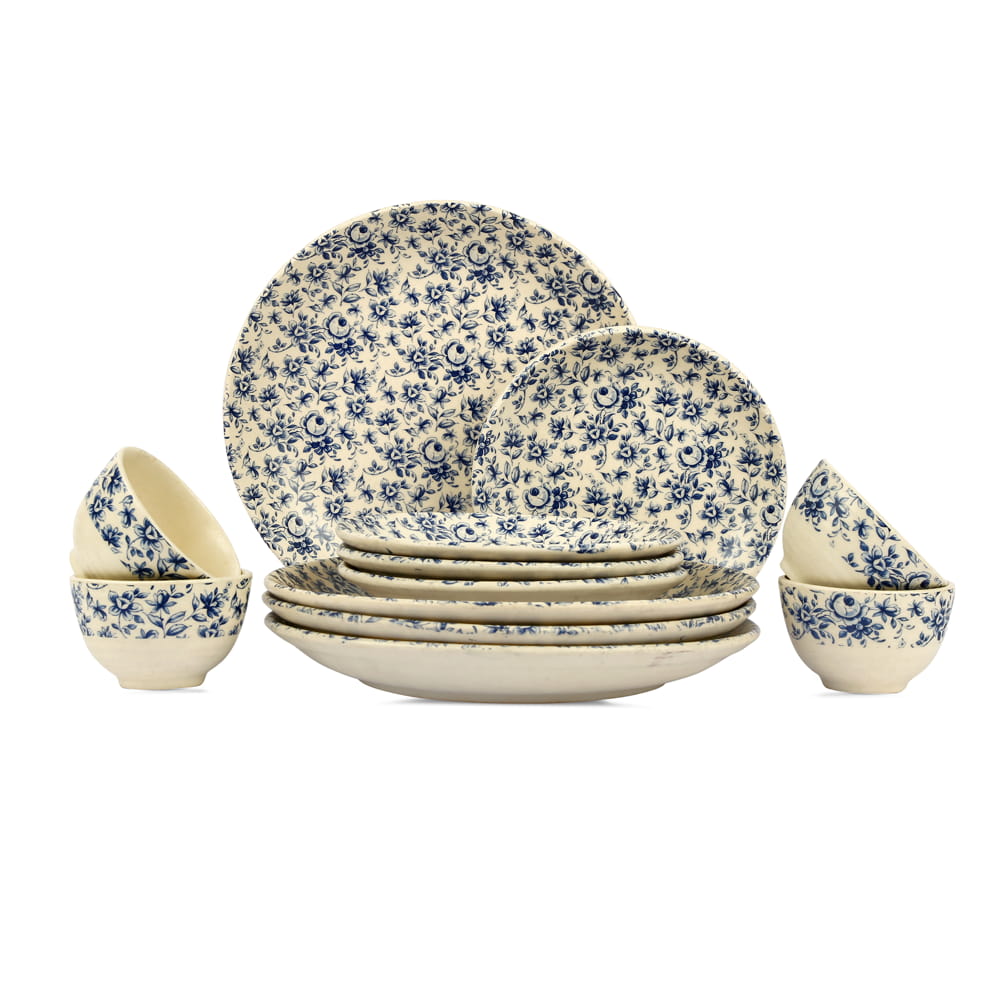 Neelambar Floral Ceramic Dinner Set of 12 pcs