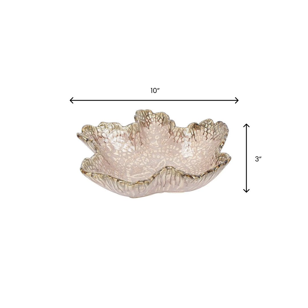 Sarvottam Speckled Ceramics Leaf Bowl