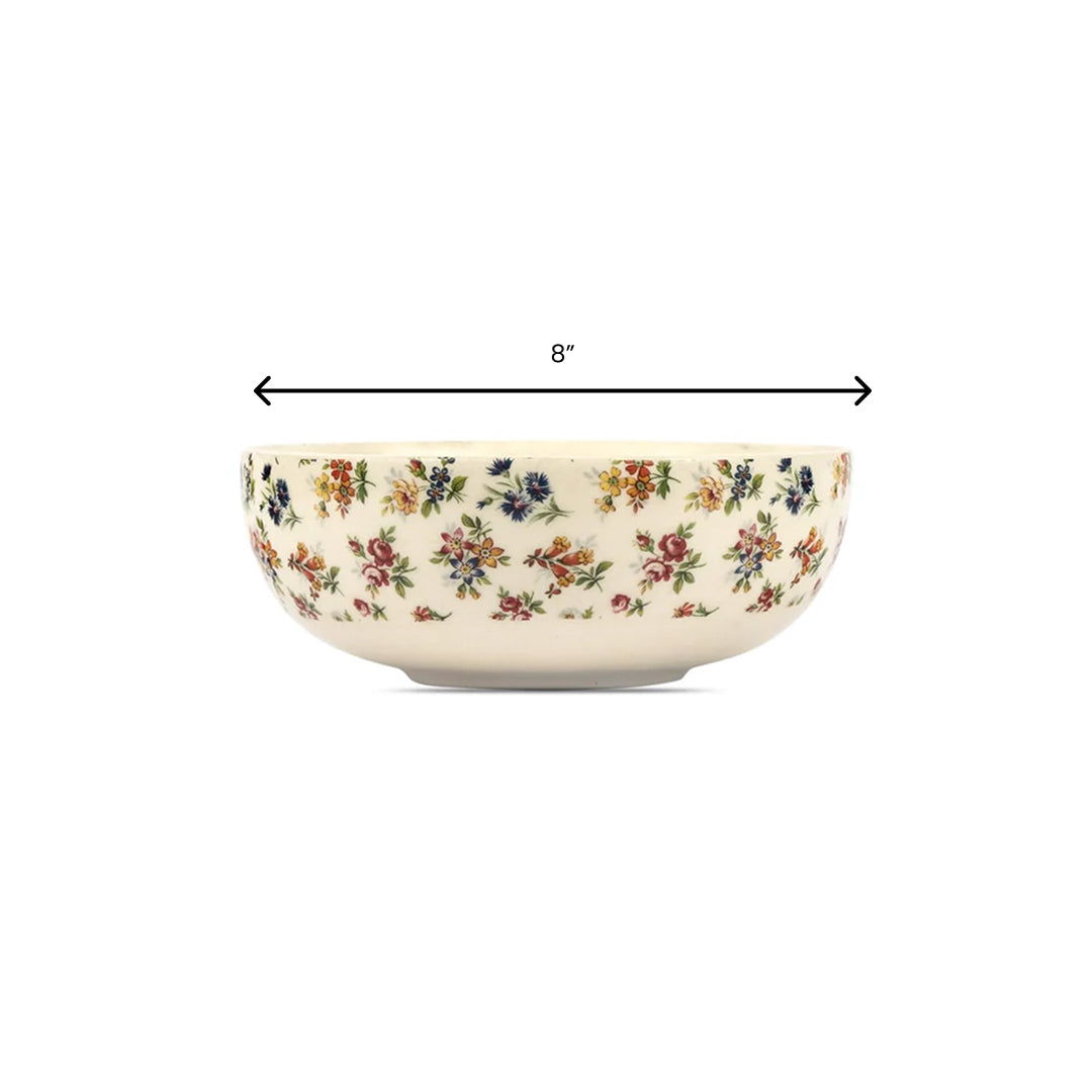 Eden's Bloom Floral Ceramic Big Serving Bowl
