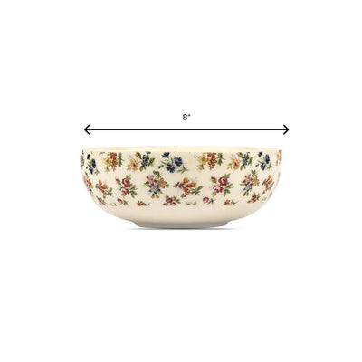 Eden's Bloom Floral Ceramic Big Serving Bowl