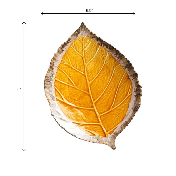 Swarn Handmade Ceramic Leaf Serving Platter