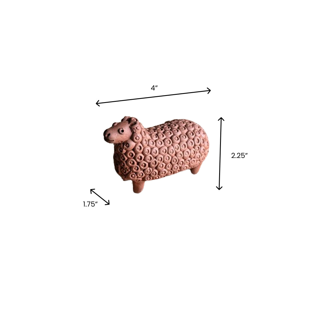 Amalfiee Handmade Terracotta Large and Small Sheep Sculpture Set of 3